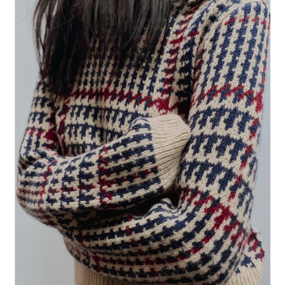 Zara NWT houndstooth wool jumper sweater 0021/110 - Picture 11 of 13